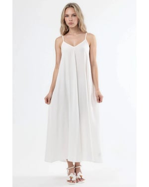 V-hals Midi Slip Jurk
