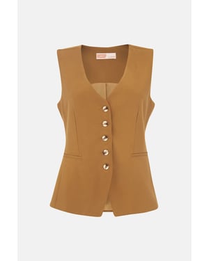Buttoned Solid Vest