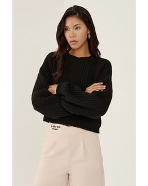 Relaxed Fit Crew Neck Sweater