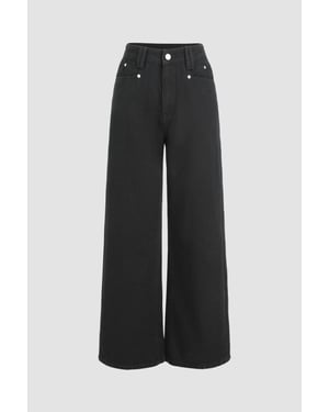 High Waist Wide Leg Denim Jeans