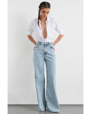 High Waist Straight Leg Jeans