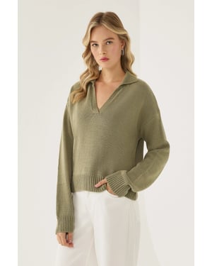 Polo Collar Knit Sweater