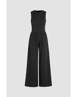 Crew Neck Brede Pijpen Jumpsuit