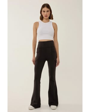 Hoge Taille Wijde Leggings met Zakken