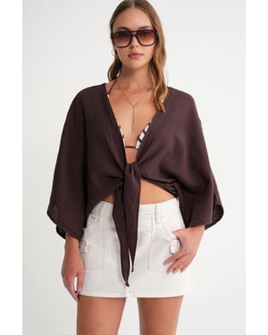 Textuur V-hals Bolero Blouse