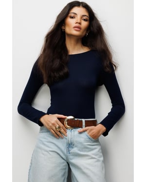 Slim Fit Boothals Blouse