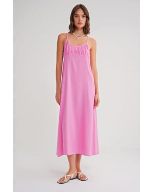 Gelaagde Maxi Jurk met Gathered Detail