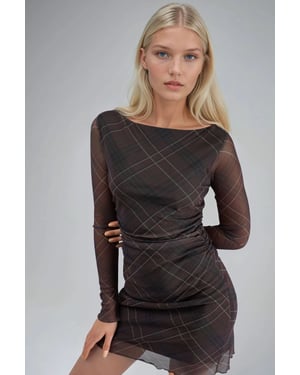 Geruite Tulle Mini-jurk