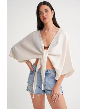 Textuur V-hals Bolero Blouse