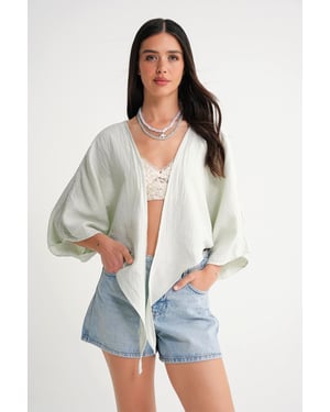 Gestructureerde V-hals Bolero Blouse