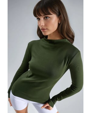 Slim Fit Half Turtleneck Blouse