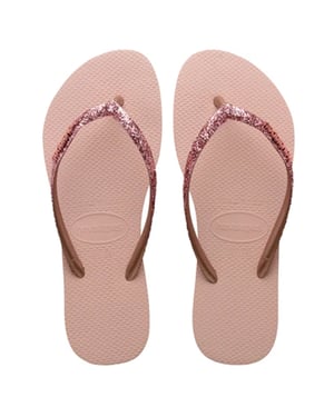 Havaianas Slim Glitter II Womens Pink Flip-Flops