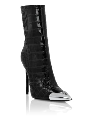 Kängor Mid Heels Höga Skull