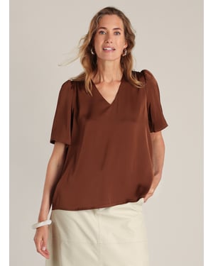 YEST Pippa Essential Tops  Copper Brown