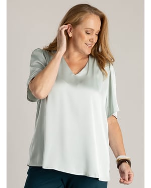 YEST CURVE Tjitske Essential Tops Mint Grey