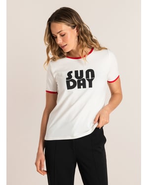 IVY BEAU Semma Tops Off White/Red