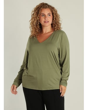 YEST CURVE Guinevra Tops Grey Olive