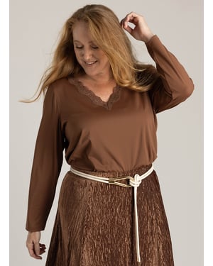 YEST CURVE Hulda Tops Copper Brown