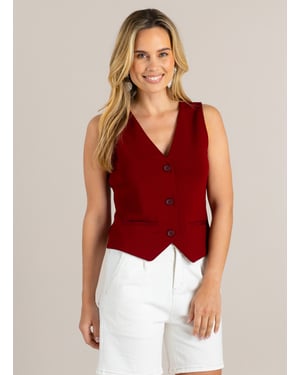 IVY BEAU Givenny Tops Dark Red