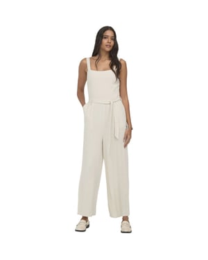 Only Onlsiesta linen bl belt jumpsuit pnt moonbeam
