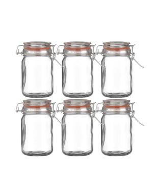 WDMT Weckpotjes 250 ml set van 6 – luchtdichte glazen voorraadpotjes met