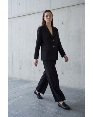 Katoenen Linnen Blazer met Knopfsluiting
