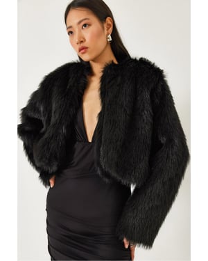 Boxig Cropped Kappa i Faux Päls