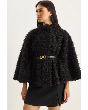 Oversize Plush Coat with Jacket Collar