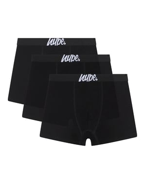 3 Pack Boys Boxers Black Soft Breathable Underwear