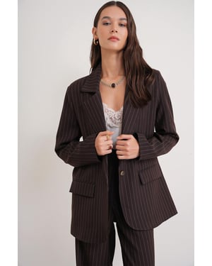 Gestreepte Oversized Blazer