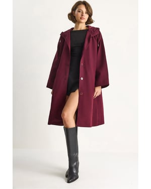 Översize Midi Trenchcoat med Sjalkrage