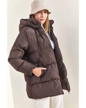 Hoodad Tjock Puffer Dunjacka