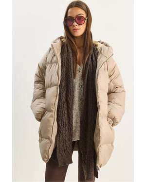 Hooded Oversized Tjock Pufferjacka