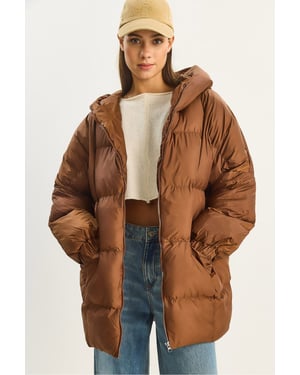 Hooded Oversized Tjock Pufferjacka