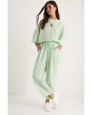 Överdimensionerad Båthals Polyester Tvådelad Set