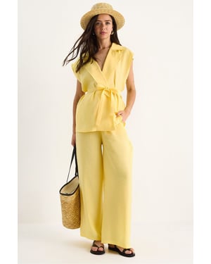 Vest en Wijde Pantalon Set
