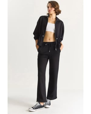 Aangesloten Lange Mouwen Jacket en Flared Broeken Set