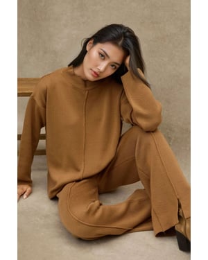 Long Sweater & High Waist Wide Leg Knit Co-Ord Set