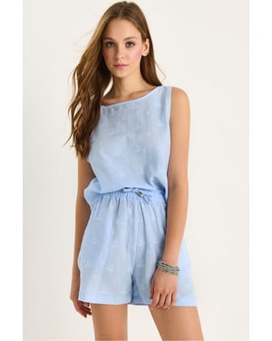 Korte Hoge Taille Tweedelige Set met Knopfsluiting