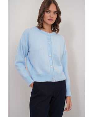 Knäppt Oversize Texturerad Cardigan