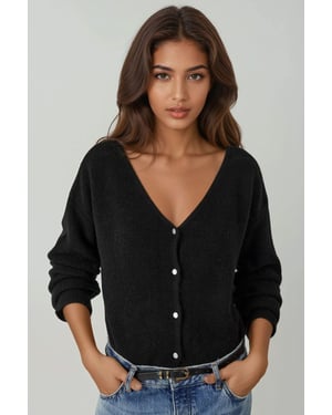Ultra Soft V-neck Buttoned Dual-use Cardigan