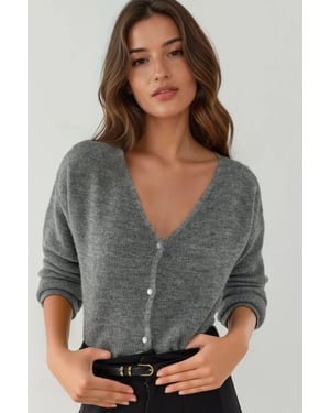 Ultra Soft V-neck Buttoned Dual-use Cardigan