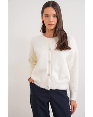 Geknoopte Oversized Geweven Cardigan