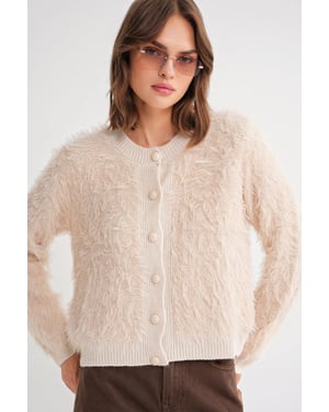 Geknoopte Pluche Textuur Cardigan