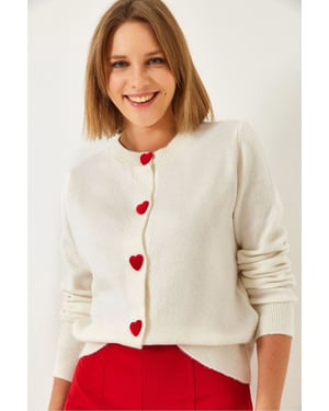 Heart Buttoned Cardigan