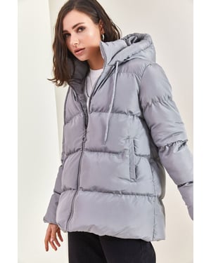 Hooded Tjock Puffermantel