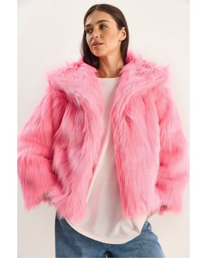 Oversize Fuskpälsjacka