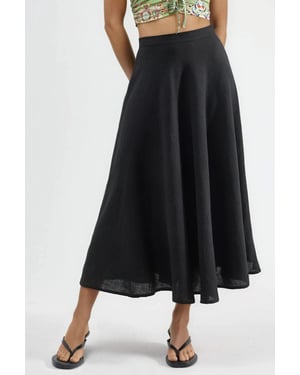 Hoge Taille Textuur A-Lijn Maxi Rok