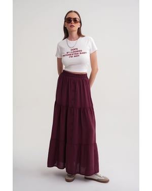 Hoge Taille Maxi Rok