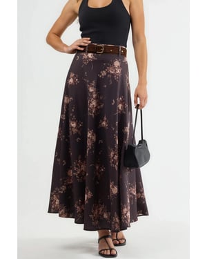 Hoog Heup Floral Ceintuur Maxi Rok